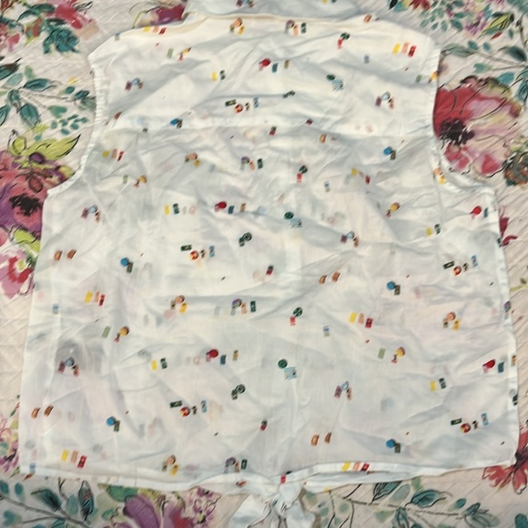 White button up beach top - Picture 2 of 2